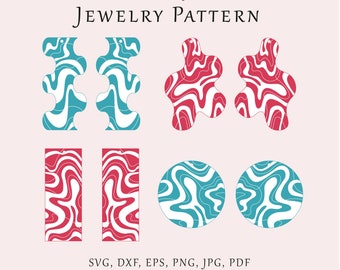 Geometric lines earrings SVG, Rectangle circle jewelry templates, Abstract shapes cut pattern, Minimalist earrings, Acrylic lazer glowforge