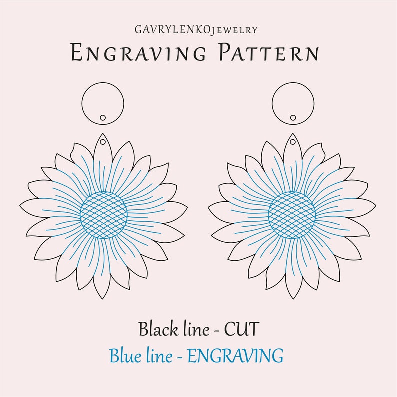 Sunflower earrings SVG, Engraving earrings template, Daisy jewelry pattern, Glowforge jewelry lazer svg, Wood acrylic sunflower templates image 2