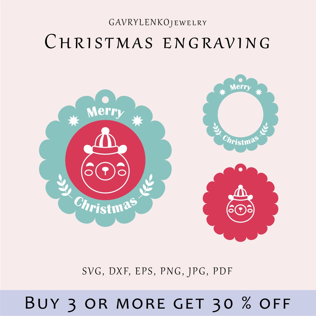 Christmas Bear Decotation SVG, 3D Xmass Ornament, Ball Multi-layer