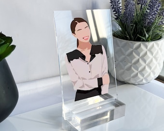 Gezichtsloos portret, aangepaste illustratie, gepersonaliseerde foto, foto-illustratie, gepersonaliseerd portret, vriendje cadeau, vriendin cadeau
