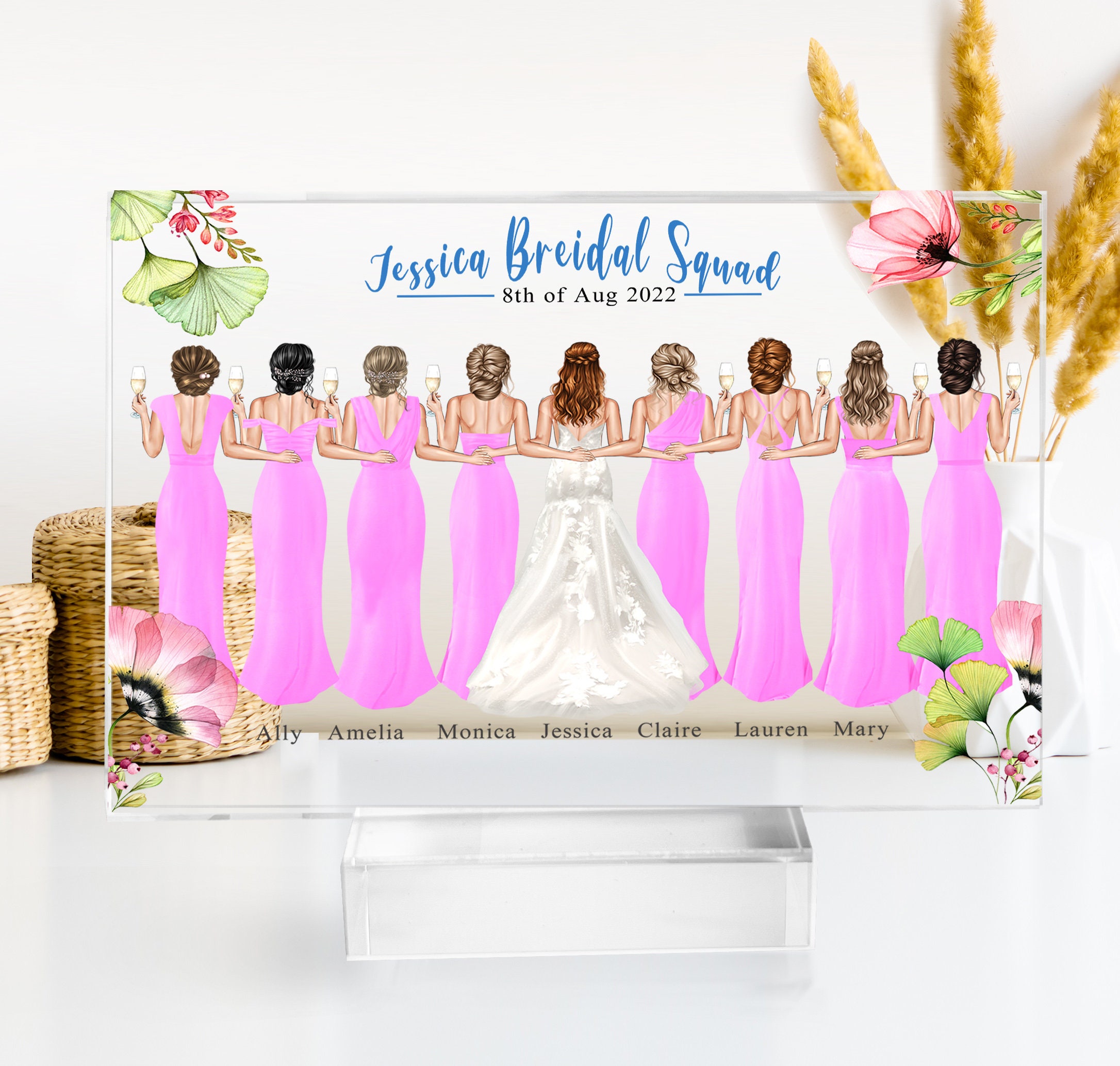 Team Bride Bride Squad Bridesmaid Gift, Personalized Plaque Gift for ...