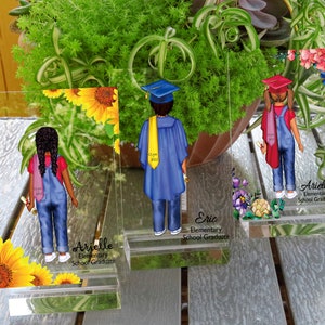 Regalo de graduación infantil personalizado para niños, Impresión personalizada de recuerdo de graduación, Regalo personalizado, Retrato de dibujos animados infantiles, Regalo para niños
