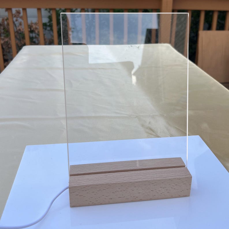 Wooden LED Light Base for Acrylic Signs – Warm, Cool & RGB 7-color ...