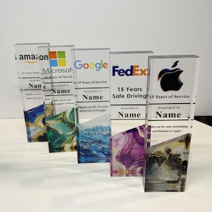 Personalized Clear Crystal Corporate Trophy – Custom Engraved Elegant Award for Company Anniversary & Awards Ceremony, Acrylic Trophy