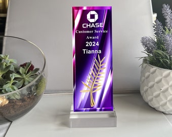 Custom Trophy, Add Logo, Employee Award, Achievement Award, Business Gift, Acrylic Trophy