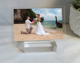 Custom Photo  Print Art , Photo On Acrylic, Photo Acrylic Transfer Print,  Acrylic Photo with Stand ,Valentines Gift