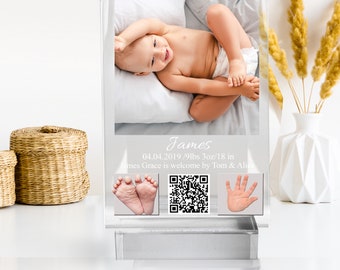 Tina & Co Babyhand- en voetafdrukkit Babyfotolijst Aandenken Gepersonaliseerde kraamcadeaus, voor pasgeboren jongens, meisjes, nieuwe moeder