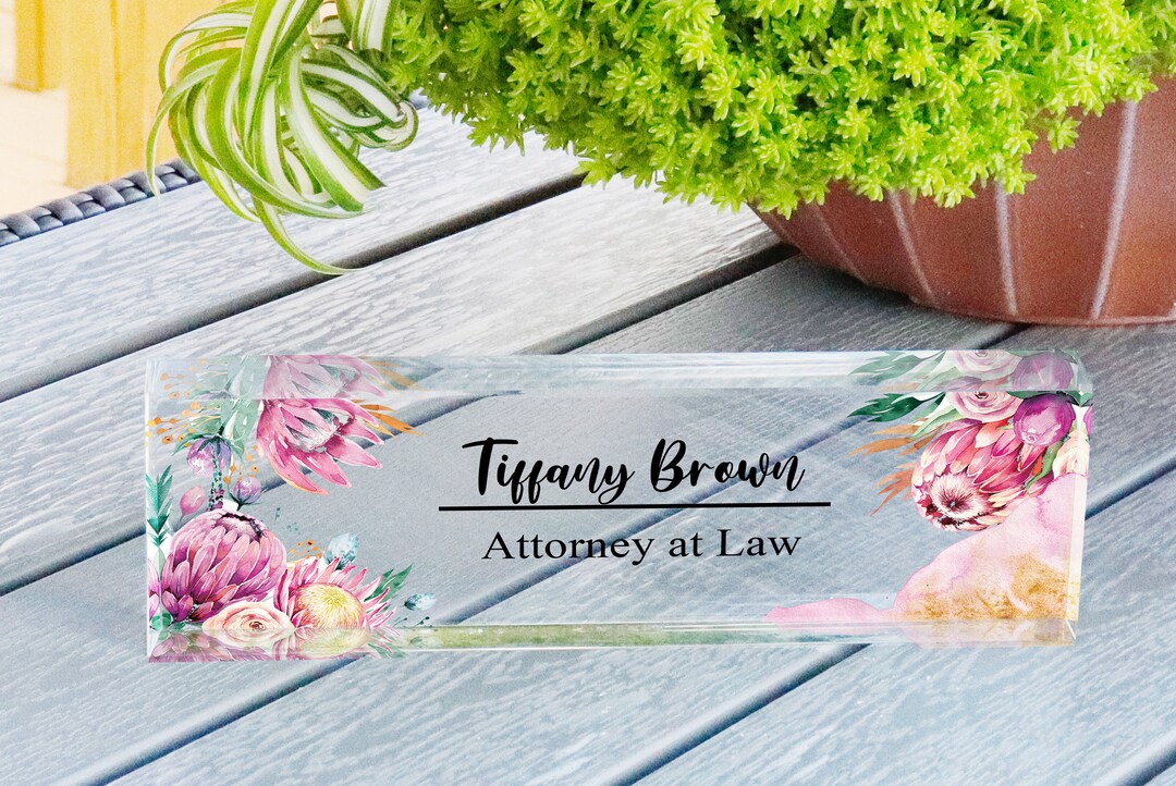Personalized Acrylic Name Plate | Custom Office Décor | Business Decor ...