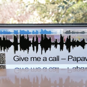Sound Wave Art, Custom Sound Wave Print, Father&#39;s Day Gift, 3D Soundwave Gift, Personal Voice Wave, Sound Clip on Clear Acrylic Glass