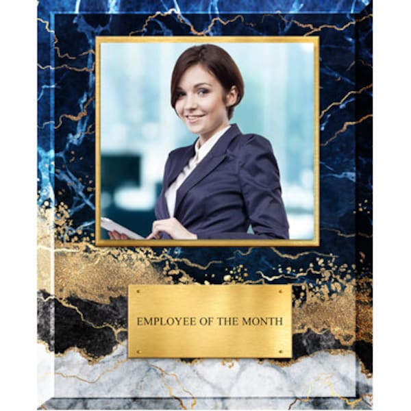 Tina&Co Custom Employee of the Month Plaque  Personalized Photo Plaque Add Your Photo for Team Award for Coach or Employee Appreciation