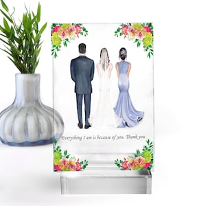 Custom Parents of the Bride Gift, Personalized Gift for Bride's Parents,  Mother and Father of Bride Portrait, Custom Wedding gift.