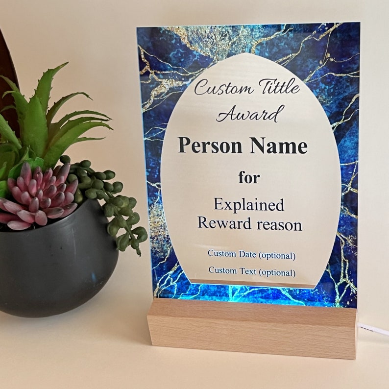 Personalized Trophy Award, Customizable Award Plaque, Custom Award ...
