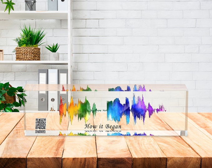 Soundwave Art , Art Soundwave Gift Sound Wave, Sound Wave Print,Custom Voice Message or Song, Acrylic Block.