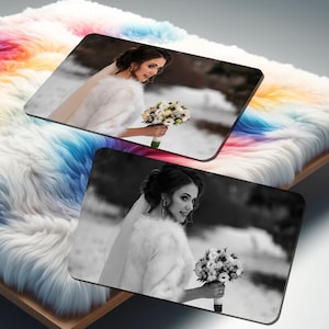 Inserción de billetera con imagen grabada, tarjeta con foto de billetera personalizada, tarjeta de mensaje personalizada, tarjeta de nota de amor con foto grabada o impresa con láser