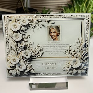Beileidsfotorahmen für den Verlust der Mutter, Trauergeschenk, Erinnerungsnachtlicht, benutzerdefiniertes Foto & Text, in Erinnerung an Mama