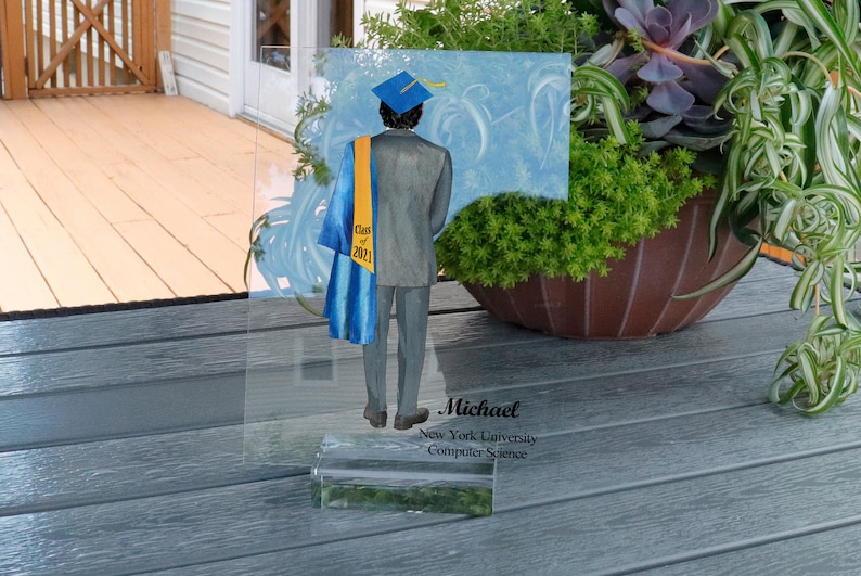 Male Graduation Gift,Congratulations,Class of 2021 Grad Gift for Son,Grandson, Best Friend, Acrylic Plaque and Stand 