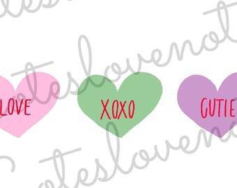 Conversation Hearts Clip Art