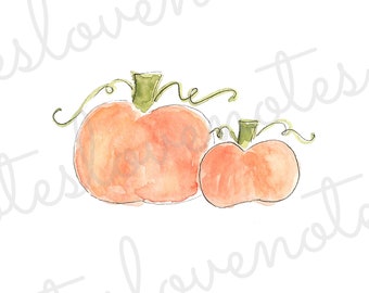 Watercolor pumpkins