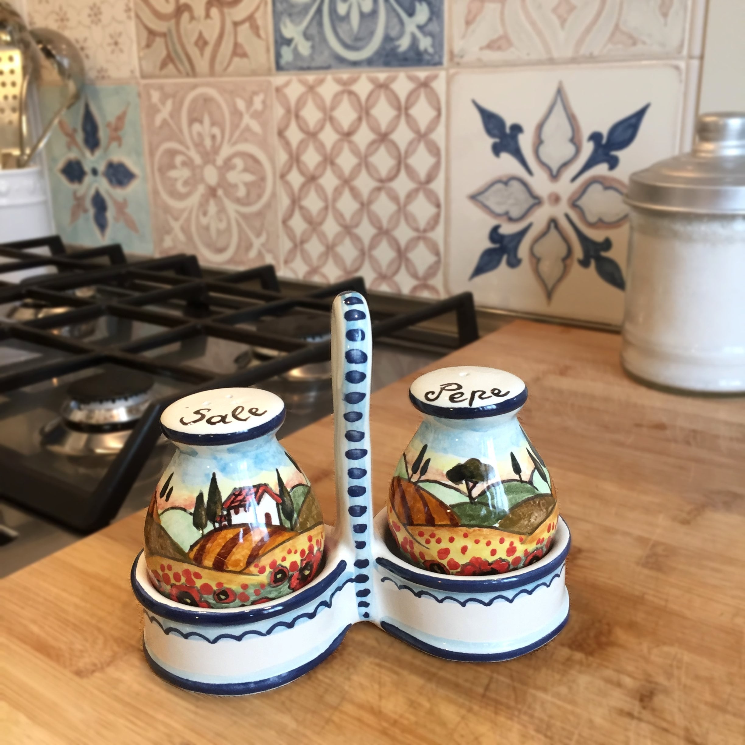 Italian Ceramic Set Salt and Pepper Shakers Pots Art Pottery Etsy