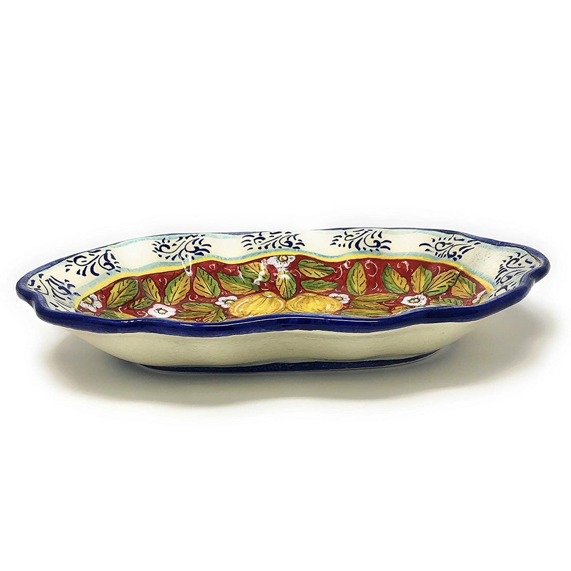 Italian Ceramic Serving Oval Bowl for Pasta Fruit Salad Etsy
