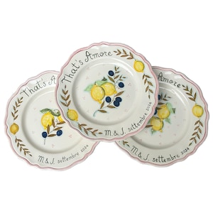 Italian Ceramic Art Pottery Dinnerware set Serving Plate Dishes Kitchen Custom Personalized Hand Painted Made in ITALY Tuscan