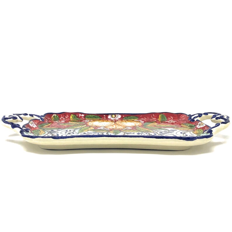 Italian Ceramic Art Coffee Caffè Serving Tray Lemons Pottery Etsy