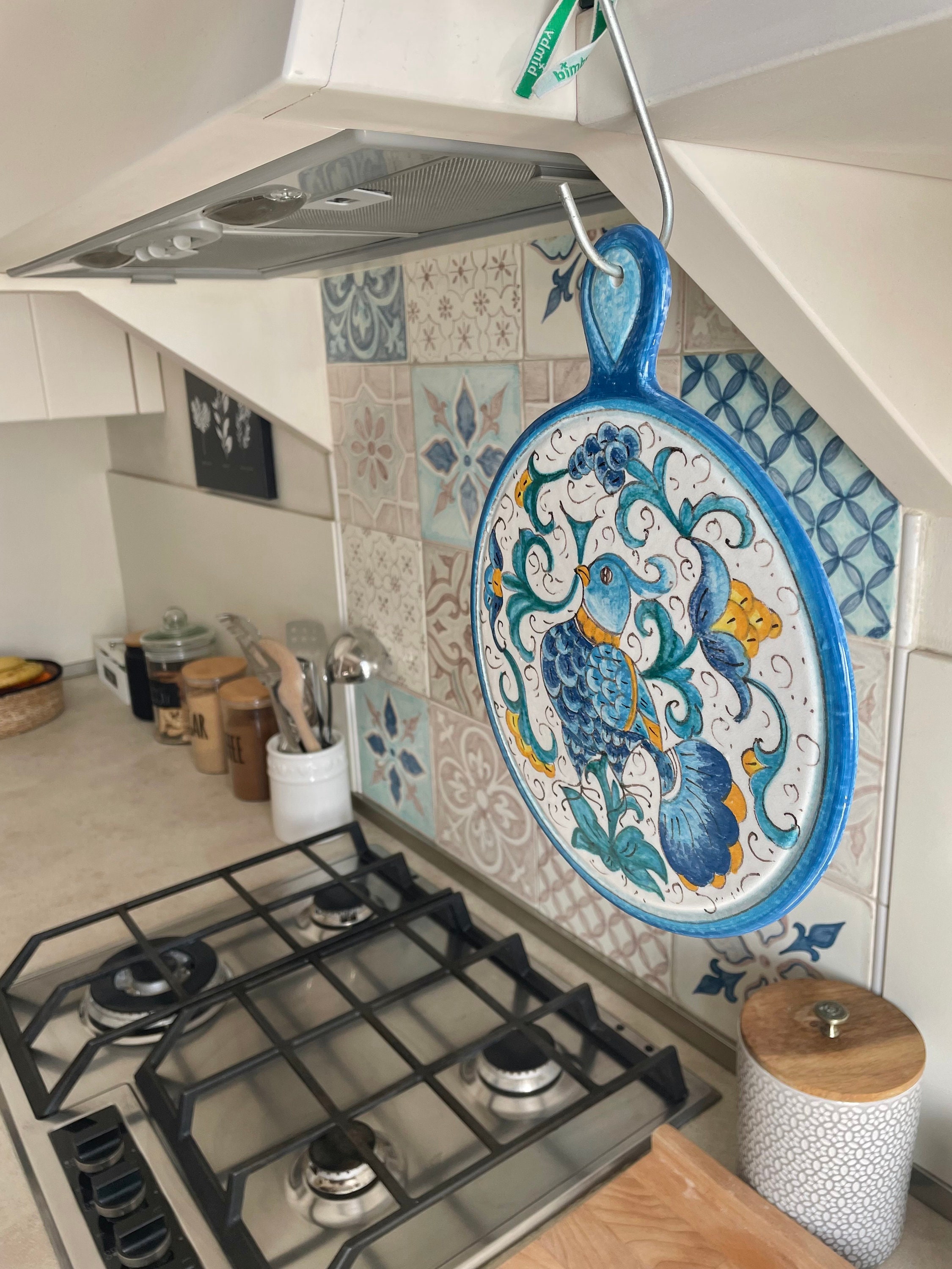 Italian Ceramic Art Utensil Kitchenware Trivet Tile Pottery Collection ...