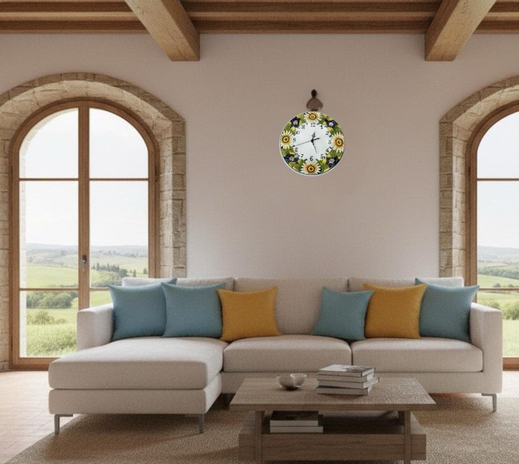 日本最大級 tiffany minowplus | ひまわり」木製置き掛け時計 ひまわり