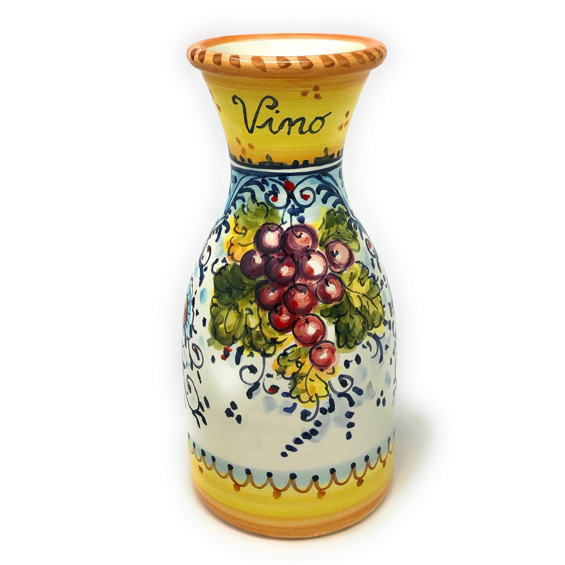 Ceramic Vase with Lemon Drawing Handmade Ceramic Vase Italian Ceramics Vase Hand Painted Vase Ceramic Vase with Lemon Drawing Handmade Ceramic Vase Italian Ceramics Vase Hand Painted Vase