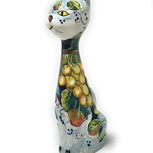 Italian Ceramic Cat Art Pottery Animals Figurine Hand Painted Made in ITALY Tuscan Florence