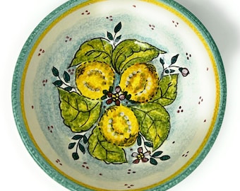 Italian Ceramic Small Bowl Round Pattern Lemons Art Pottery Made in ITALY Tuscan Florence Store