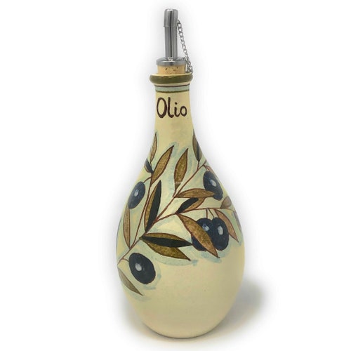 Italian Ceramic Olive Oil Dispenser Bottle XL Size Hand Etsy