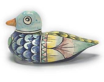 Italian Ceramic Art Animal Figurine Duck Pottery Hand Painted Made in ITALY Tuscan Florence Store
