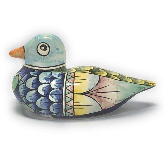 陶器 動物 鴨 カモ 置物 イタリア製 AHURA 陶器 動物 鴨 置物 イタリア製 完成品 カルガモ マガモ アニマル