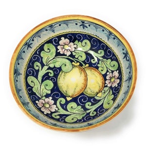 Italian Ceramic Small Bowl Pattern Lemons Art Pottery Made in ITALY Tuscan Florence Store
