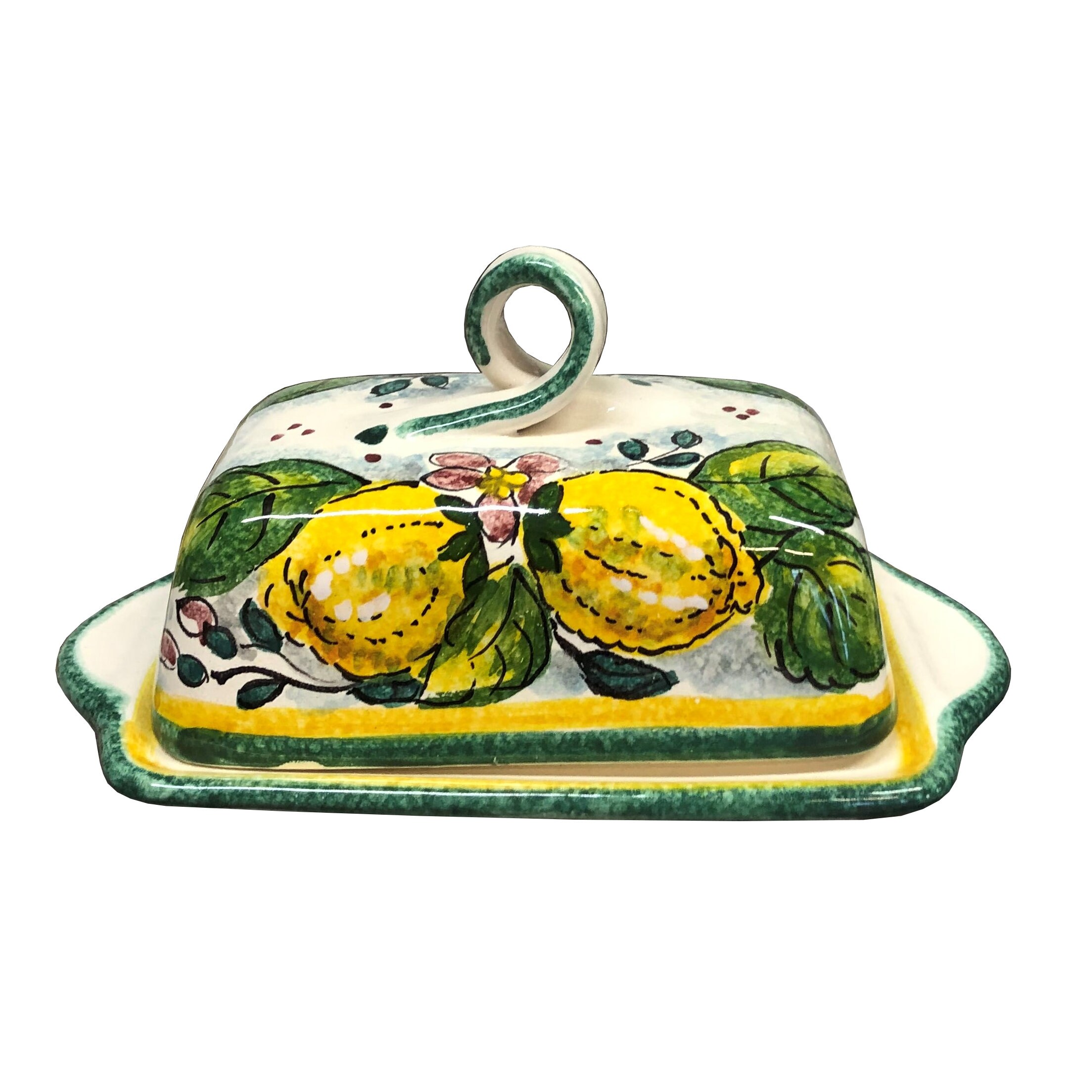 Italian Ceramic Butter Dish Hand Painted Made in ITALY Tuscan Etsy