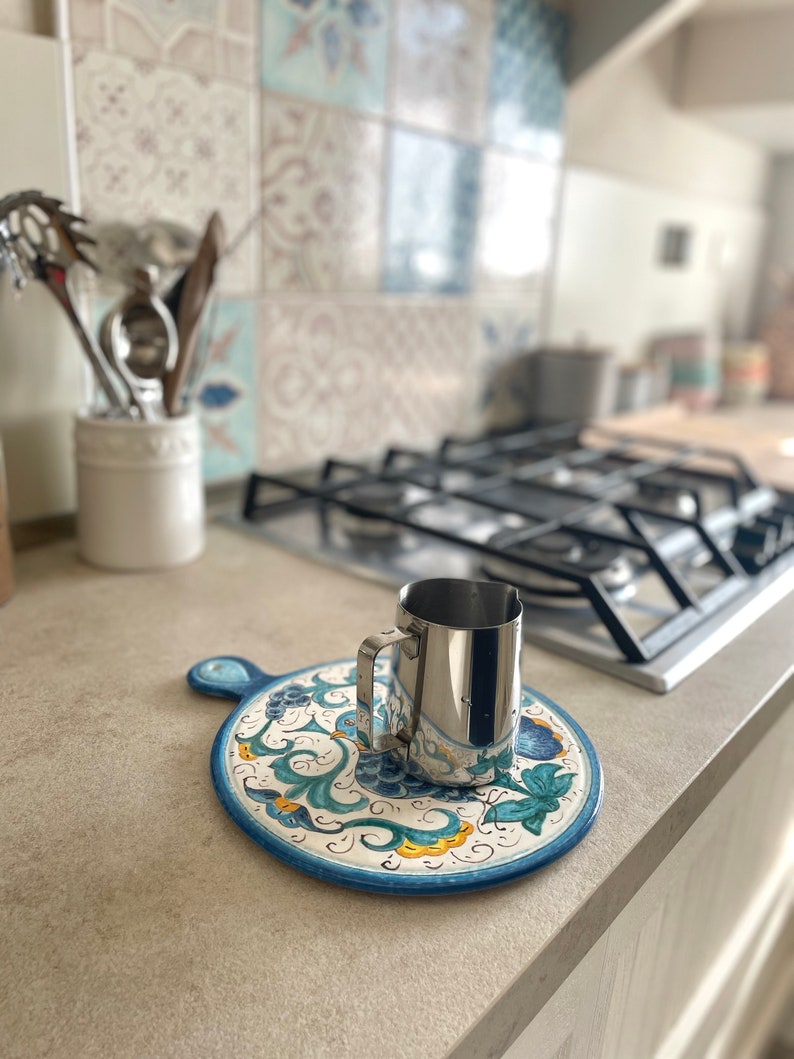 Italian Ceramic Art Utensil Kitchenware Trivet Tile Pottery Collection ...