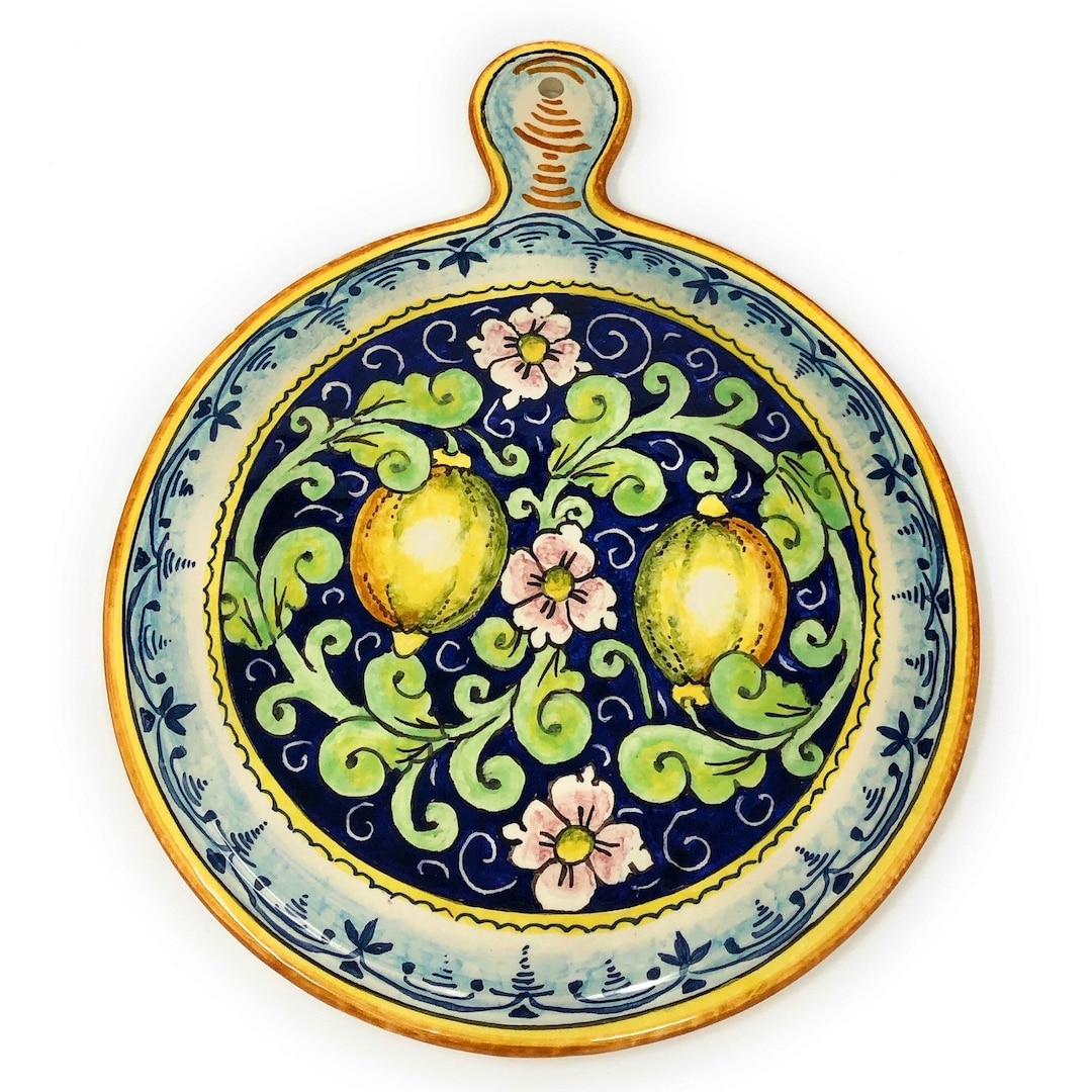 Italian Ceramic Art Utensil Kitchenware Tile Trivet Pottery Decorated ...