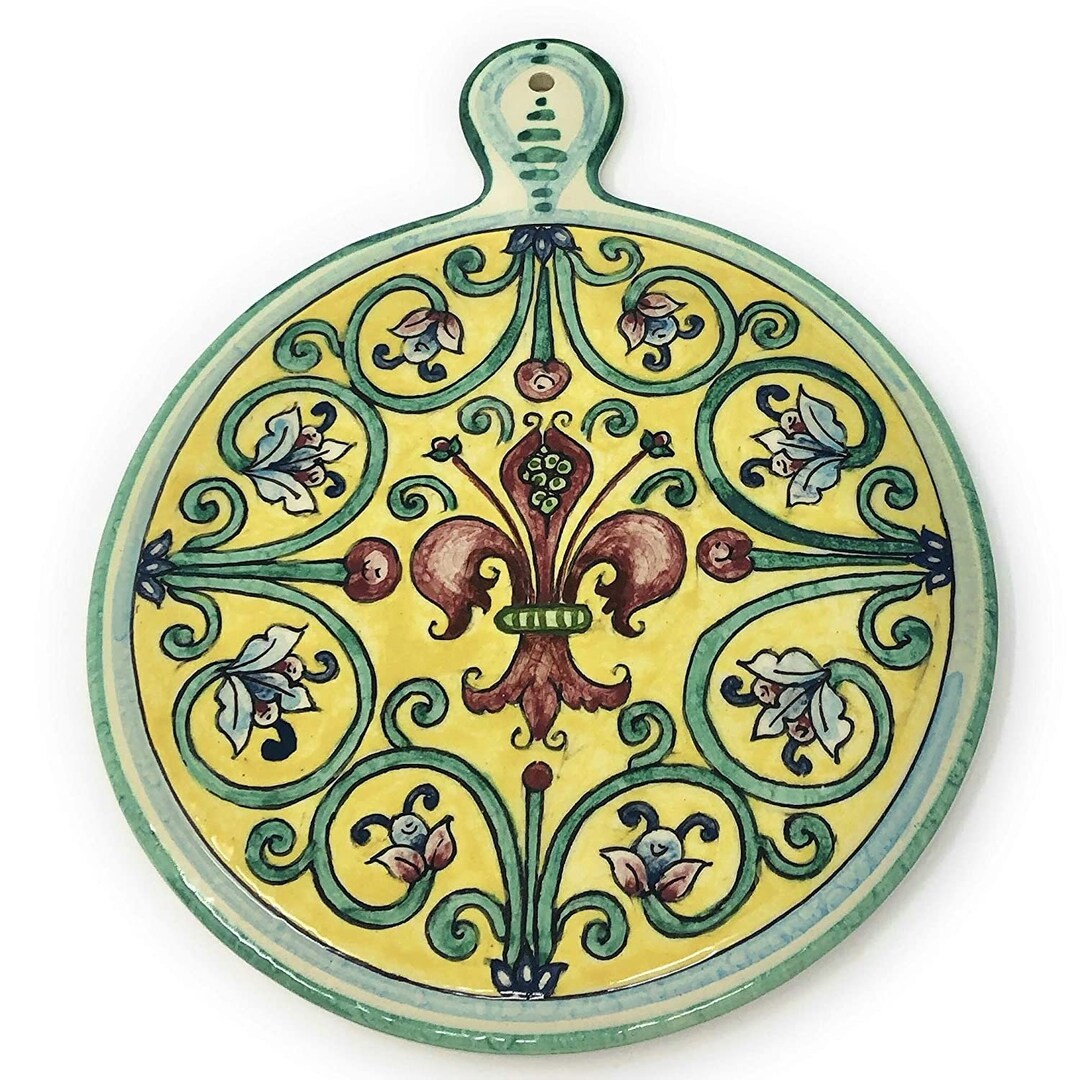 Italian Ceramic Art Trivet Pottery Collection Lily Hand Painted Made in ...