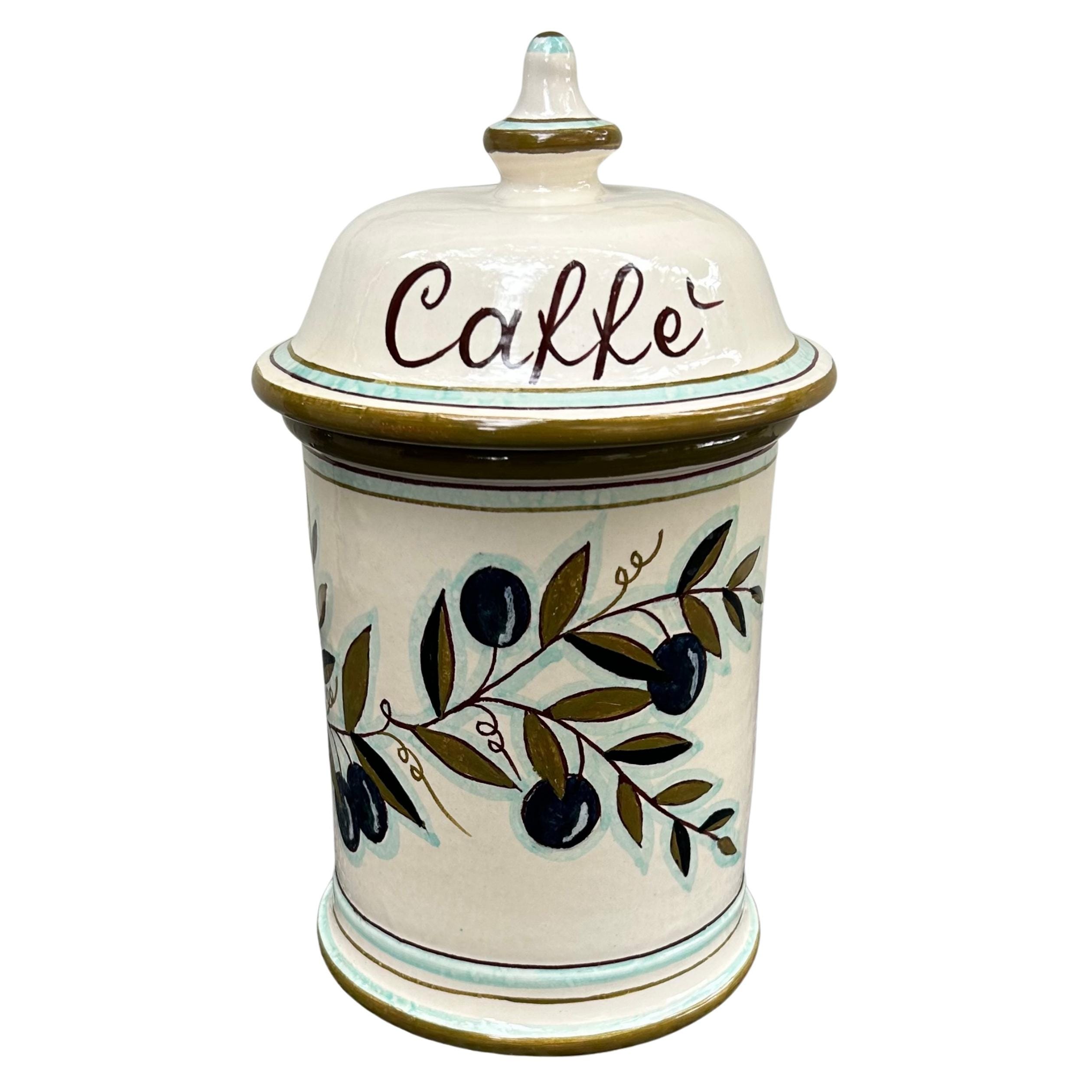 イタリア製セラミックコーヒー（カフェ）ジャーホルダーキャニスター