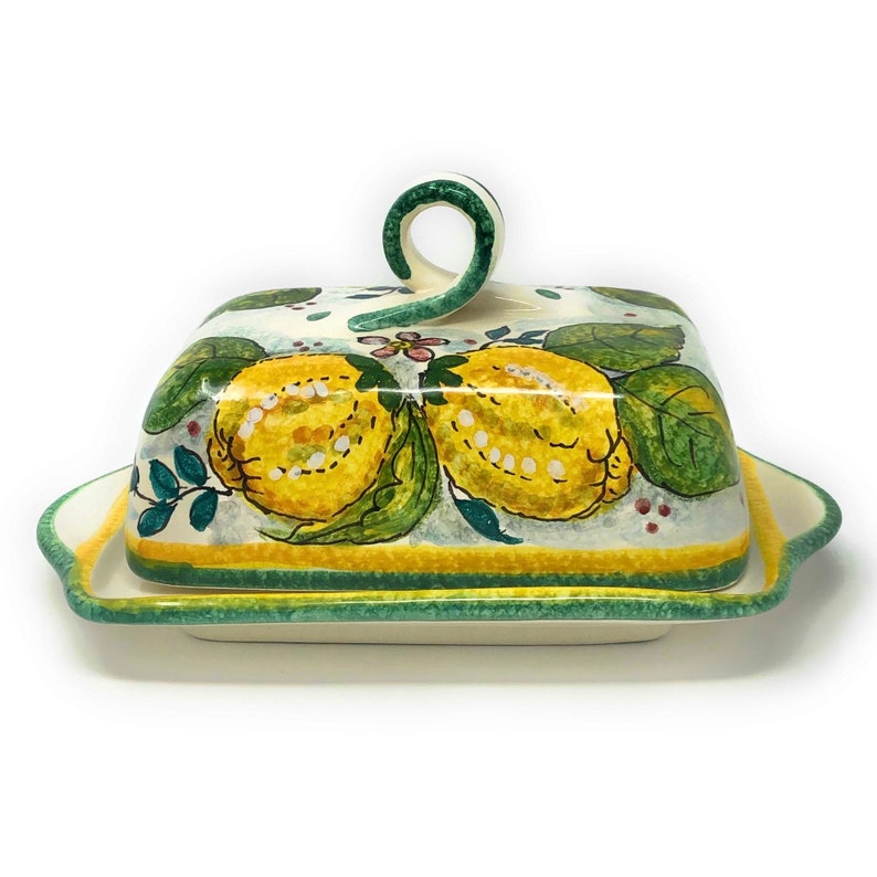 Italian Ceramic Butter Dish Hand Painted Made in ITALY Tuscan Etsy