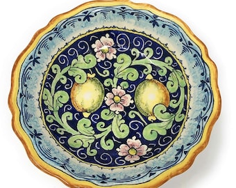 Italienische Keramik Kunstkeramik Servierschüssel Kleine Mittelstücke Handgemalte dekorative Toskana Made in ITALY Florenz