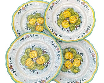 Ensemble de vaisselle en poterie d'art en céramique italienne, assiettes de service, plats de cuisine, décor peint à la main, fabriqué en ITALIE toscane