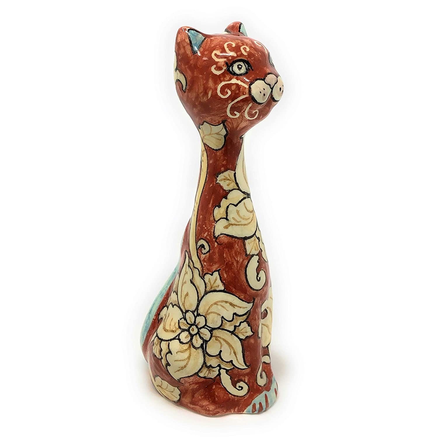 陶器の猫の置物 イタリアの芸術陶器デザイン 動物コレクション