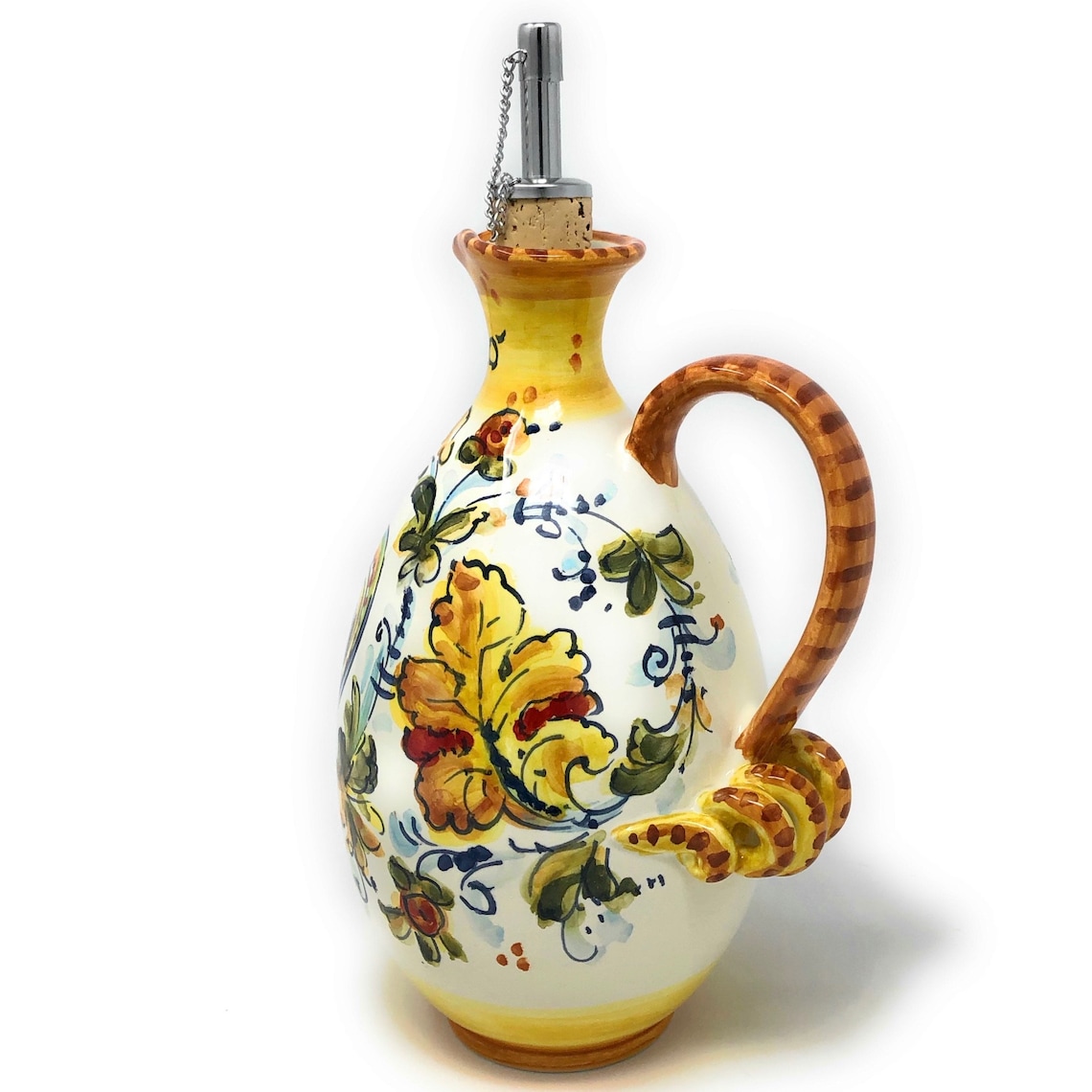 Italian Ceramic Art Pottery Oil Dispenser Cruet Bottle Pattern Etsy