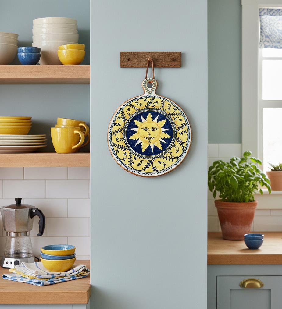 Italian Ceramic Art Trivet Pottery Collection Sun Hand Painted Made in ...