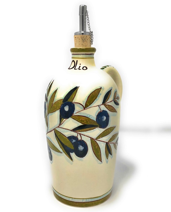 Oliera in Ceramica Decoro Maioliche con Olio - Jutta Maison