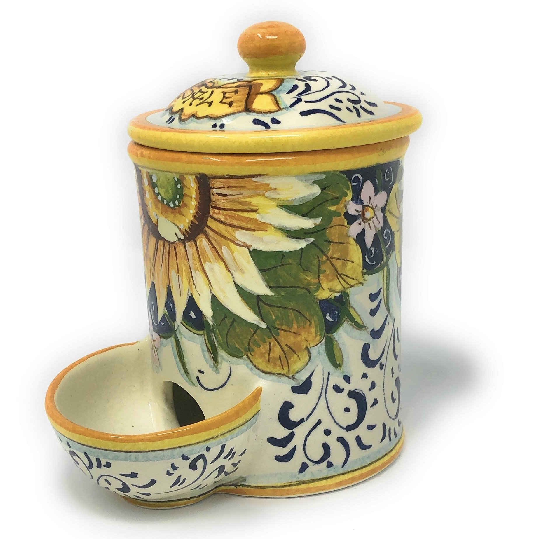 European Style Ceramic Jar With Iron Shelves Classic Flower Salt Shaker Creative Kitchen Cans 89151 main image 1