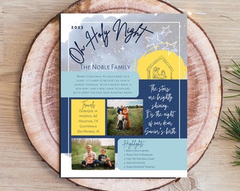 Christmas Family Newsletter Template – Editable Year in Review (Canva, Digital Download)