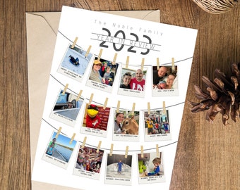 Family Year in Review Christmas Newsletter Template (Canva Editable, Digital Download)